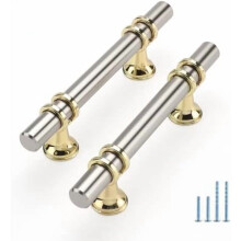 Cabinet Pulls Brushed Nickel & Gold 10-Pack
