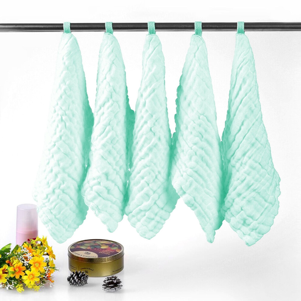 Baby Washcloths and Burp Cloths Cotton Muslin 5-Pack