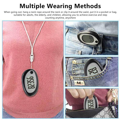 3DFitBud Step Counter Pedometer with Clip and Lanyard 2