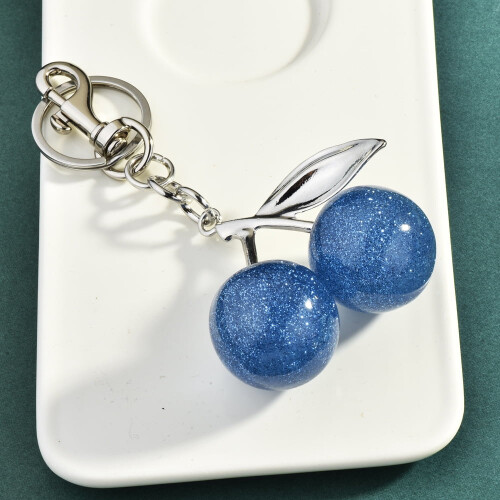 Sleutelhanger met rode kers, zomerfruit hanger (1 stuk)