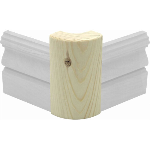 Bloco de canto de pinho com borda arredondada de 3/4" x 2-1/4" x 4"