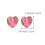 Orecchini a perno a forma di cuore con nastro rosa per donna (1 paio) 2