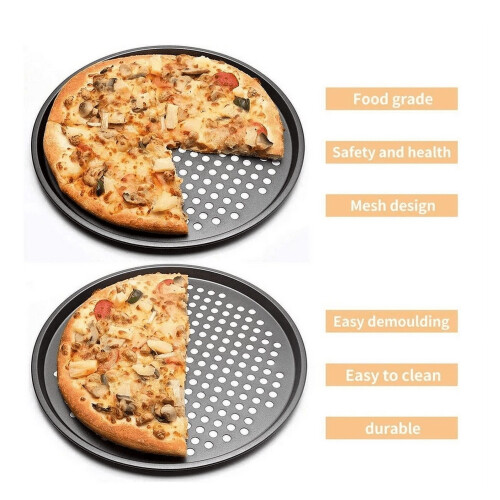 Plaque à pizza perforée Eliaeconx 14 pouces, blanche antiadhésive 1