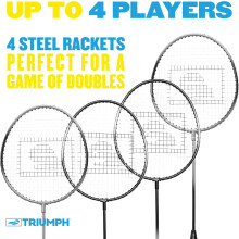 Badminton Set Steel Rackets Shuttlecocks 4 Players