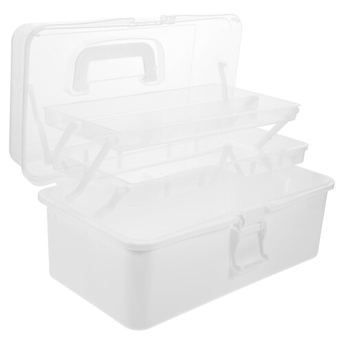 Boîte de rangement pour loisirs créatifs avec poignée, 3 niveaux 2