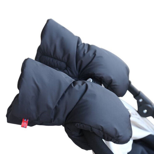 Stroller Hand Muff Polar Fleece Windproof Black Pair