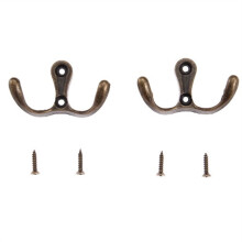 Badrumsdörrkrokar i antik brons, set med 2 st, 53x30mm