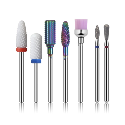 Nagelbohrer-Set, Hartmetall, Diamant, Keramik, 7-teilig