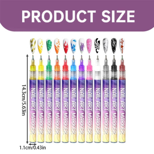 Nagelmarker, 0,5 mm Spitze, 12 Farben, 2er-Set 1