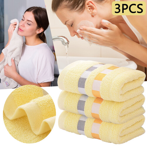 Cotton Bath Towel Set 13" x 29" 3-Pack Yellow 1