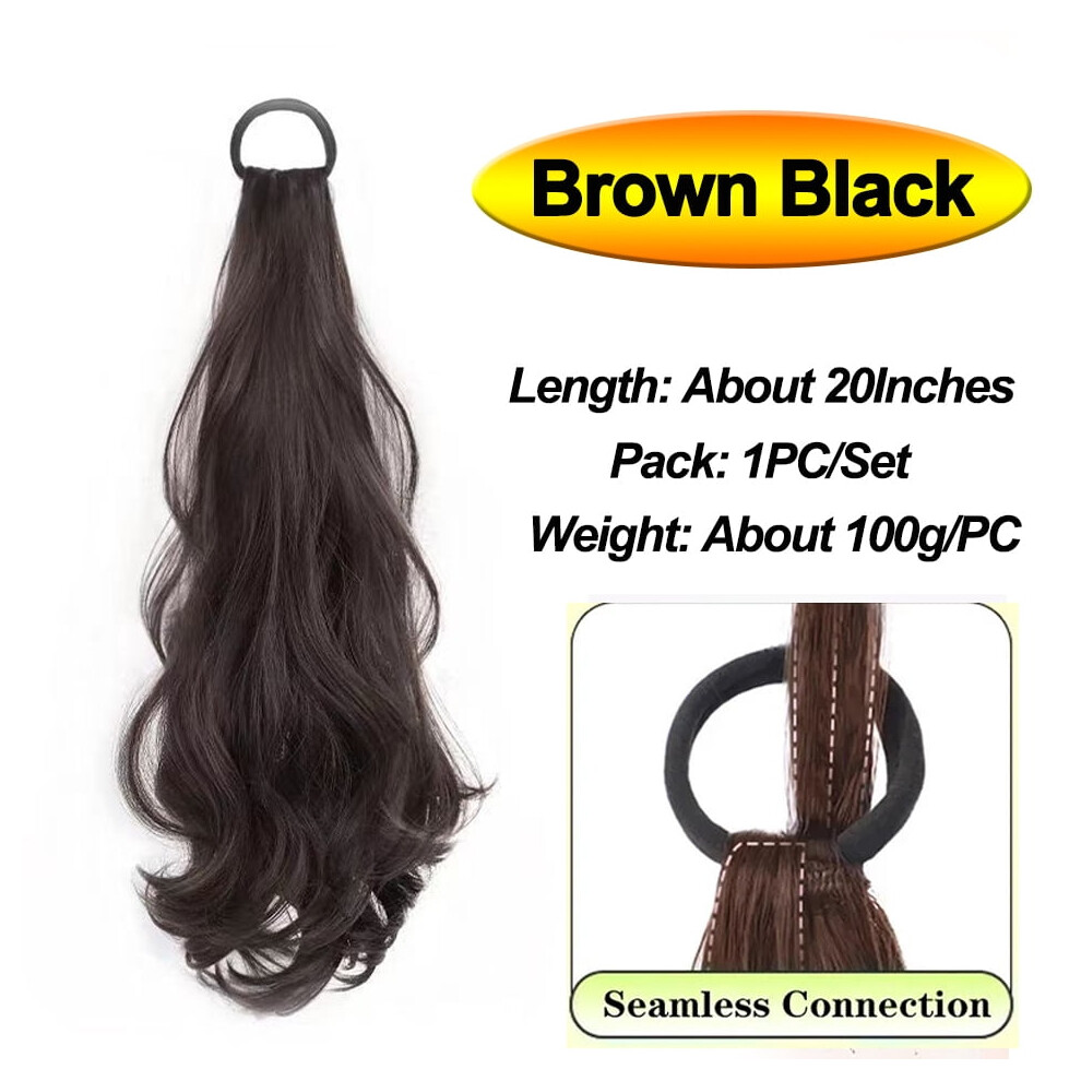 Synthetic Wavy Ponytail Wig with Heat-Resistant Hair and