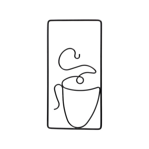 Metall-Kaffee-Wandschild, Eisenbecher-Dekor, 1 Stück 1