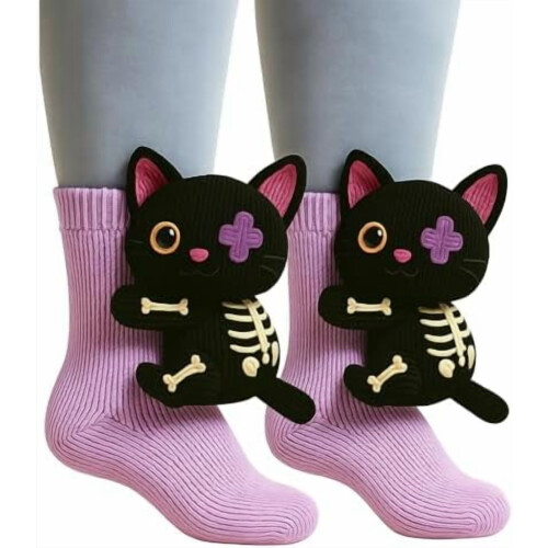 Tier-Socken aus Baumwolle, doppellagig, warm, Herbst/Winter