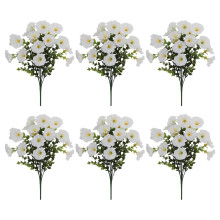 6 Piece Realistic Artificial Silk Flower Set for Outdoor Decor and Garden Arrangements