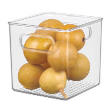 Contenitore organizer in plastica riciclata, trasparente, impilabile, cubo da 6 pollici
