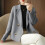 Blazer da donna oversize in tweed e misto lana a maniche lunghe 6