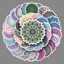 Autocollants Mandala Datura imperméables (50 pièces)