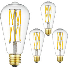 Ampoule Edison à intensité variable 3000K 12W 1200LM E26ST64 Verre transparent