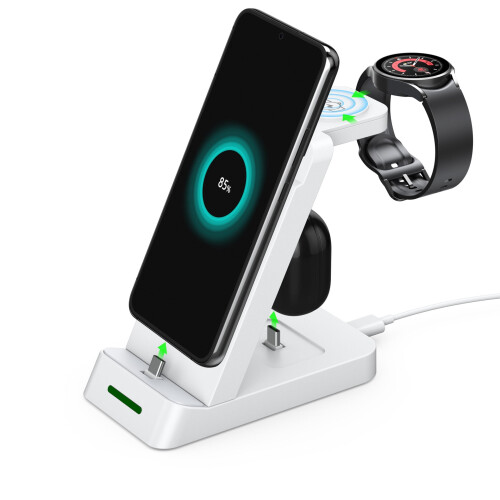 Γρήγορος φορτιστής USB-C3 σε 1 36W για τηλέφωνα και ρολόγια Samsung