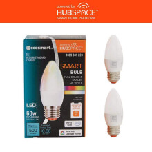 Lampadina LED intelligente B11 con attacco E26, equivalente a 60W, a cambio colore, confezione da 2