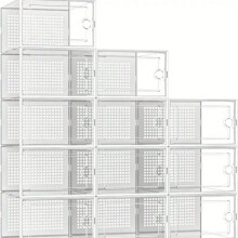 Transparent Plastic Shoe Box White 12pcs Moisture-Proof