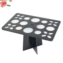Organizador de brochas de maquillaje negro, tendedero plegable con