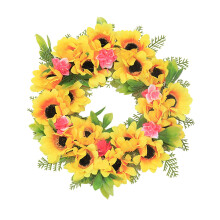 Guirlanda de girassóis para decoração de parede ou porta.