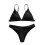 Damen-Bikini-Set, einfarbig, Schwarz, Größe S 2