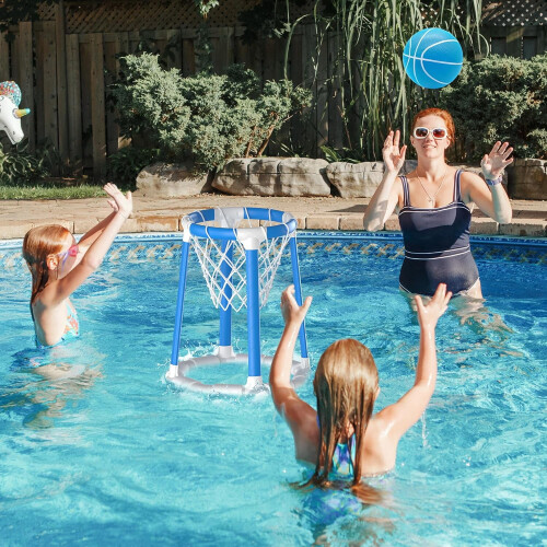 Pool-Basketballkorb-Set mit 2 Bällen
