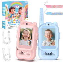 Walkie Talkies with Video – Screen Display Toy Radios with Voice Effects, One-on-One Pairing, Long Range – Birthday Toys Gifts