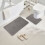 Ensemble de tapis de bain antidérapants gris uni 2 pièces 6