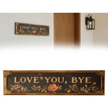 Cartello da parete "Ti amo, ciao" in metallo con motivo floreale, 7,9 x 3,2 pollici.