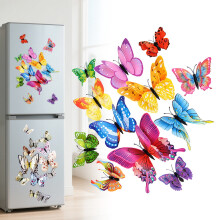Sommerfugle vægdekorationssæt 3D magnetiske klistermærker 3 stk.