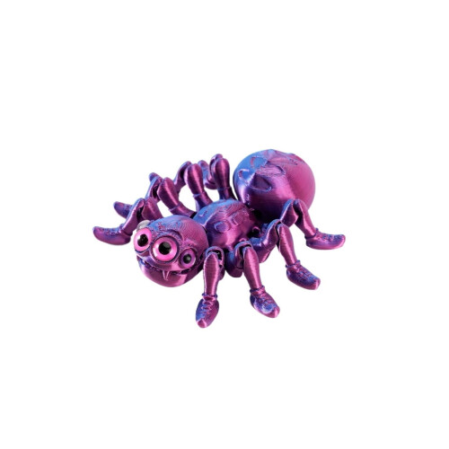 Aranha roxa impressa em 3D para decoração de mesa (1 peça)