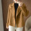 Blazer feminino oversized em tweed misto de lã com mangas compridas 2