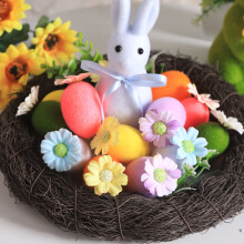 Påskeæg med blomsterdekorationer, 12 dele