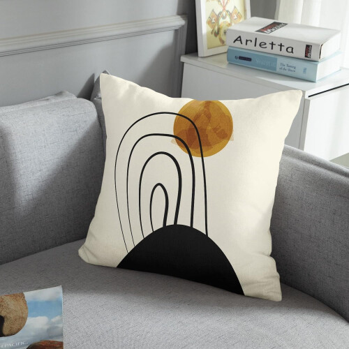 Ensemble de 4 housses de coussin décoratives style bohème naturel 2