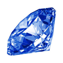 Průhledné skleněné křišťálové diamanty 50 mm modré