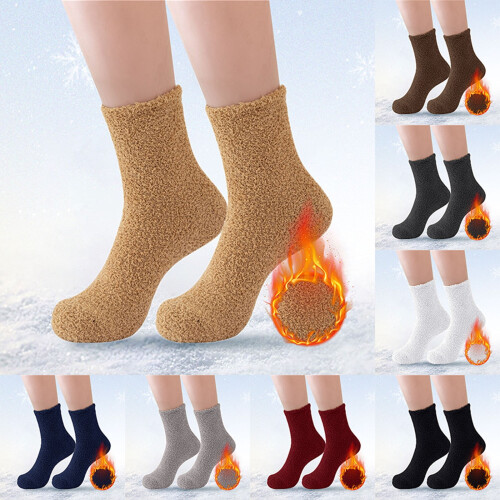 Herren-Thermo-Socken, flauschig, grau, Einheitsgröße