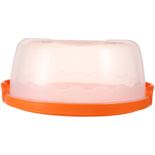 Porta torta arancione con coperchio, riutilizzabile, 1 pezzo