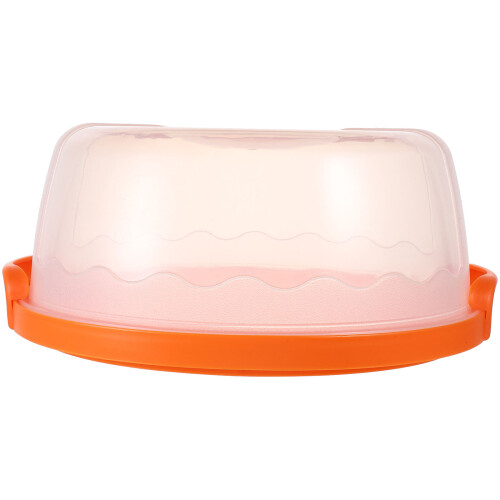 Porta torta arancione con coperchio, riutilizzabile, 1 pezzo