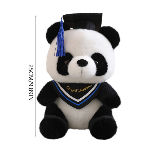 Panda de pelúcia formando com beca e capelo, 30 cm (12 polegadas) 1