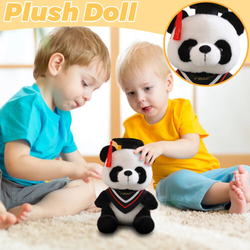 Panda de pelúcia formando com beca e capelo, 30 cm (12 polegadas) 2