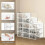 Transparent Plastic Shoe Box White 12pcs Moisture-Proof 4