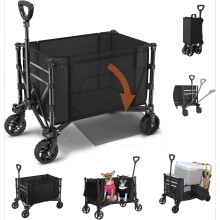 Collapsible Wagon Cart 120L 220lbs Foldable Bench