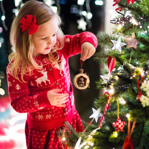 Ensemble de 6 décorations de Noël sur le thème des animaux de la forêt 2