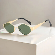 Sechseckige Sonnenbrille Damen Herren Vintage Kleiner Rahmen 2024