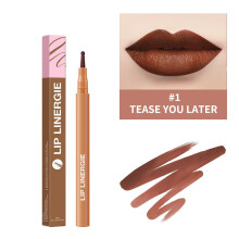 Lip- en lippenstiftpen met langdurige, intense kleur, 2-in-1