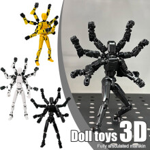 Set di bambole mobili robot Titan, stampate in 3D e snodabili.