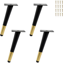 Nogi meblowe metalowe czarno-złote 20cm